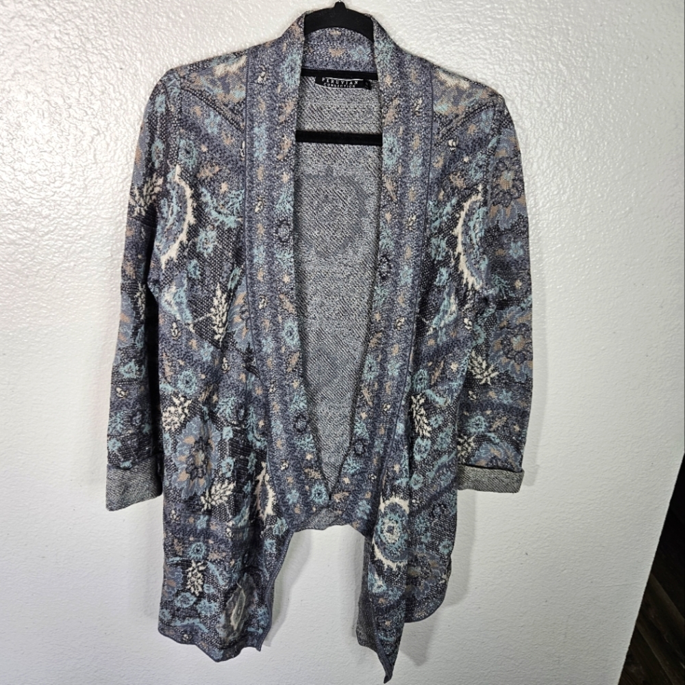 Peruvian Connection Pima Cotton Cardigan Size M